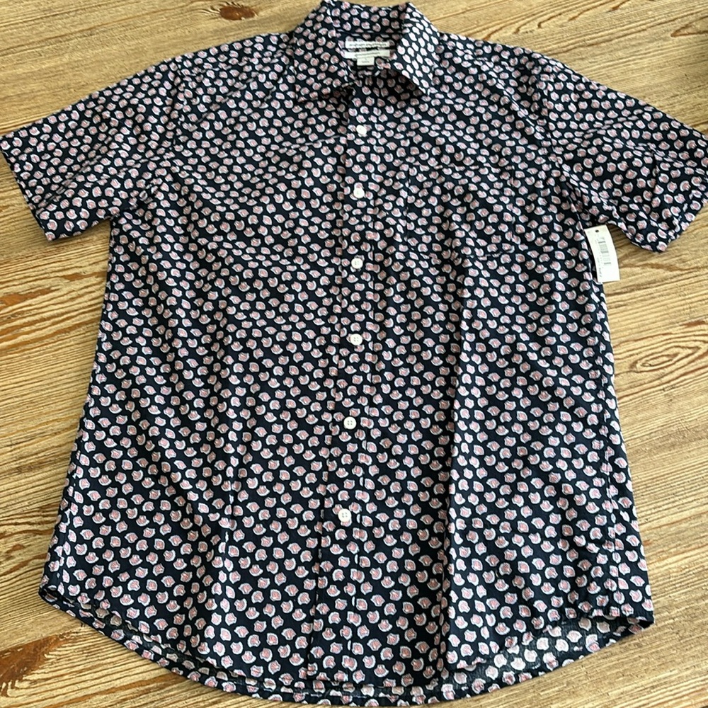 Amazon Essentials Men's Regular-Fit Short-Sleeve Print Shirt SMALL